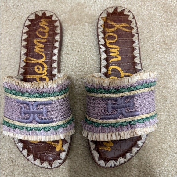 Sam Edelman Georgi Lavender Rafia Slide Sandals size 6 - Picture 7 of 7